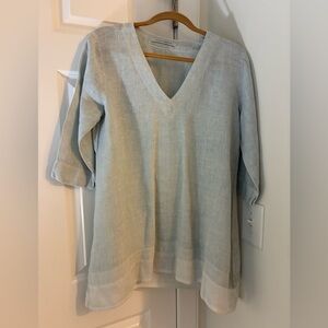 Elemente Clemente Linen Tunic Top Pale Blue M